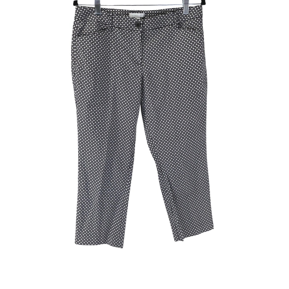 New York & Company Womens Black White Geometric Print Ankle Dress‎ Pants Size 8